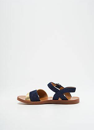 Sandales/nu pieds tissage satiné bout ouvert bleu POM D'API fille