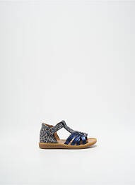 Sandales/nu pieds tissage satiné bout ouvert bleu POM D'API fille