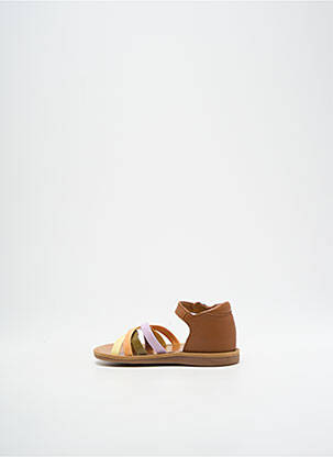 Sandales/nu pieds tissage vernis bout ouvert marron POM D'API fille