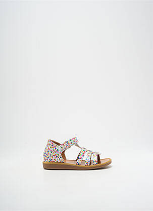 Sandales/nu pieds tissage vernis bout ouvert blanc POM D'API fille