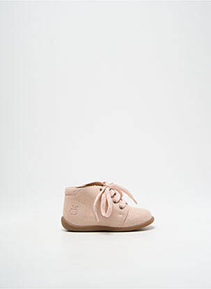 Bottillons nubuck bout rond rose POM D'API fille