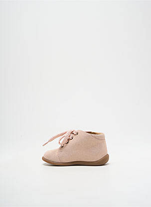 Bottillons nubuck bout rond rose POM D'API fille