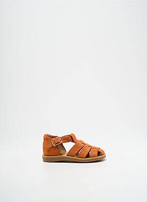 Sandales/nu pieds nubuck bout rond orange POM D'API garçon