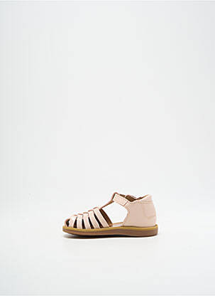 Sandales/nu pieds tissage vernis bout rond rose POM D'API fille