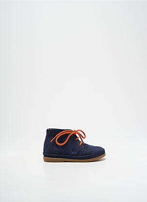 Bottillons nubuck chiquet bleu POM D'API garçon