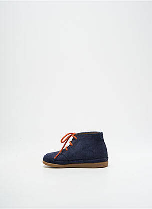 Bottillons nubuck chiquet bleu POM D'API garçon