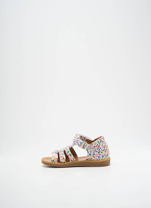 Sandales/nu pieds tissage vernis bout ouvert blanc POM D'API fille