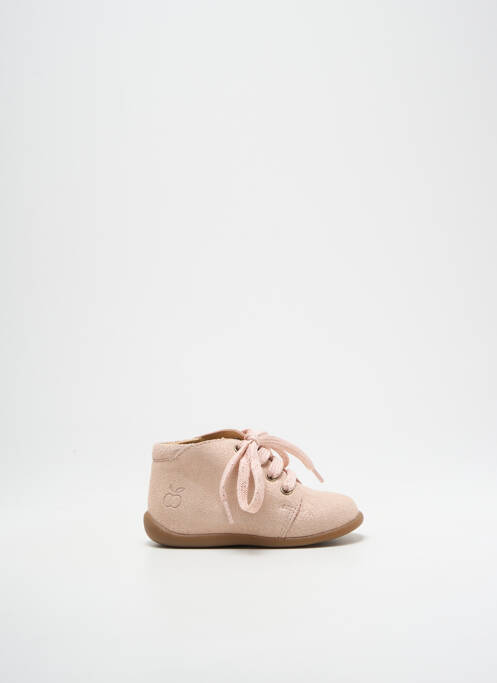 Bottillons nubuck bout rond rose POM D'API fille