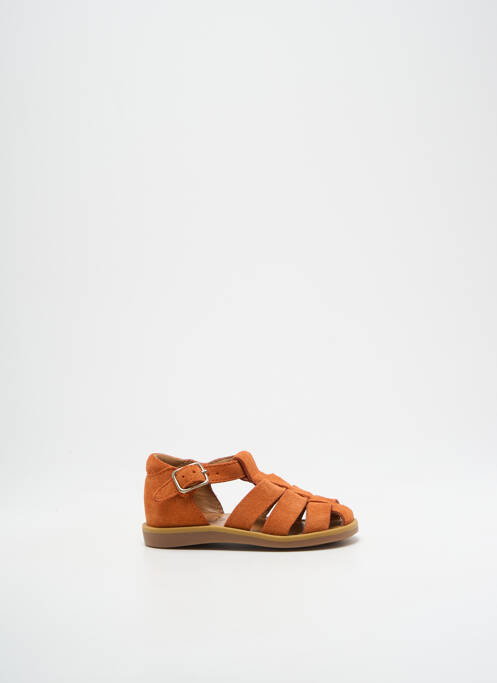 Sandales/nu pieds nubuck bout rond orange POM D'API garcon