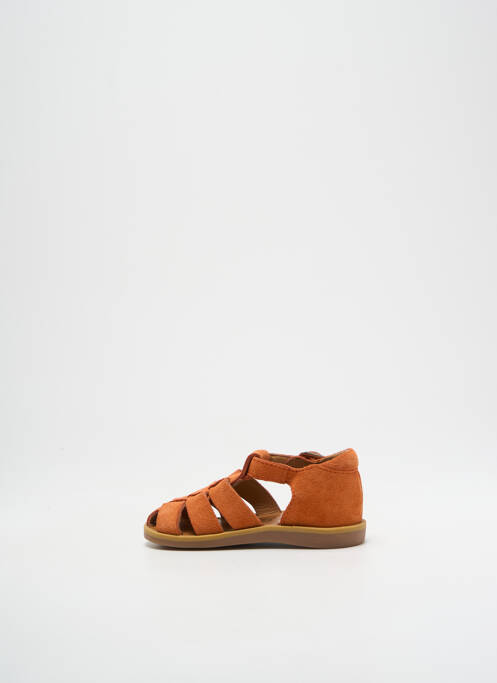 Sandales/nu pieds nubuck bout rond orange POM D'API garcon