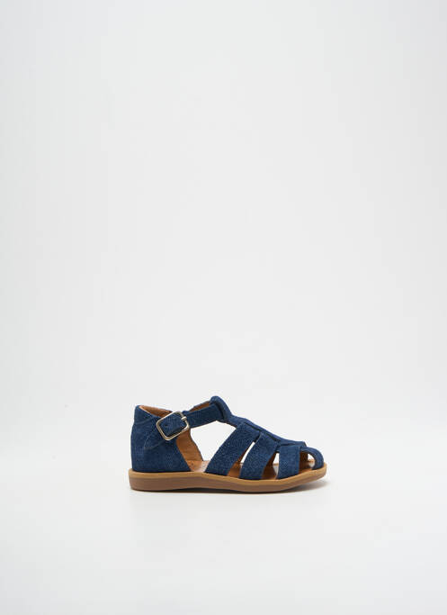 Sandales/nu pieds nubuck bout rond bleu POM D'API garcon