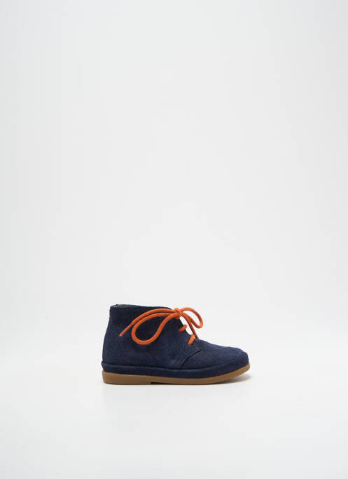 Bottillons nubuck chiquet bleu POM D'API garcon