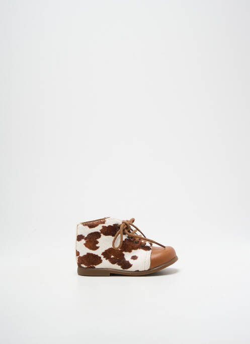 Bottillons impression chiquet marron POM D'API enfant
