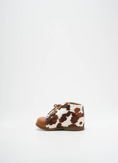 Bottillons impression chiquet marron POM D'API enfant