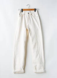 Pantalon droit fermeture zippée sous rabat boutonné taille normale beige PEPE JEANS X DUA LIPA femme