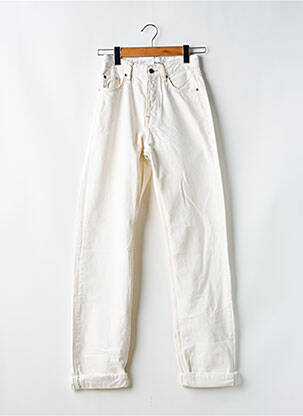Pantalon droit fermeture zippée sous rabat boutonné taille normale beige PEPE JEANS X DUA LIPA femme