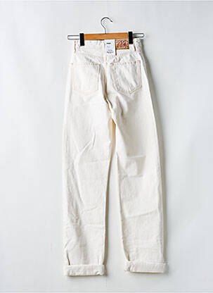 Pantalon droit fermeture zippée sous rabat boutonné taille normale beige PEPE JEANS X DUA LIPA femme