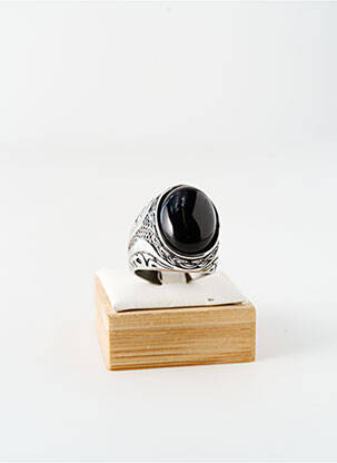 Bague ornement pierre noir ROBBEZ MASSON homme