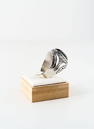 Bague ornement pierre noir ROBBEZ MASSON homme