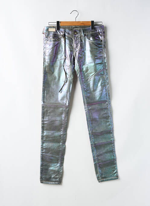 Pantalon slim tissage enduit taille normale argent REPLAY femme