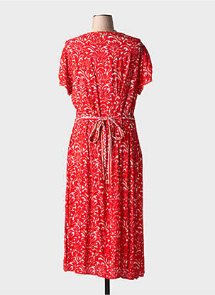 Robe mi-longue imprimé fantaisie manches courtes rouge AGATHE & LOUISE femme