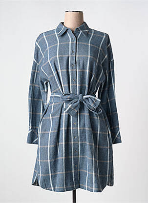 Robe mi-longue manches longues manches longues bleu HANA SAN femme