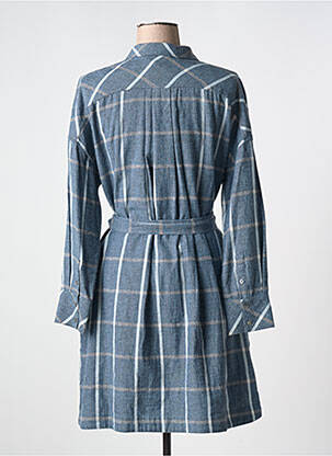 Robe mi-longue manches longues manches longues bleu HANA SAN femme