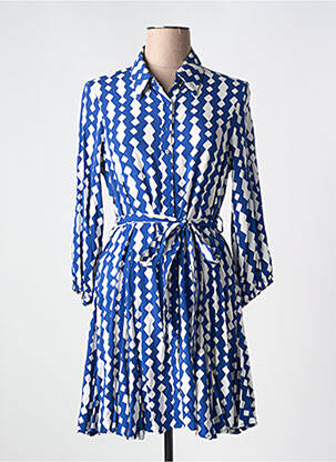 Robe courte manches longues manches longues bleu GOA femme