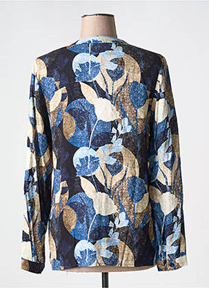 Chemisier imprimé fantaisie manches longues bleu GUY DUBOUIS femme