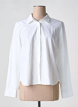 Chemisier coupe droite manches longues blanc HANA SAN femme