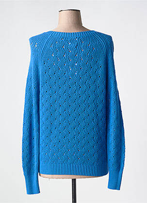 Pull coupe droite manches longues bleu MARINA V femme