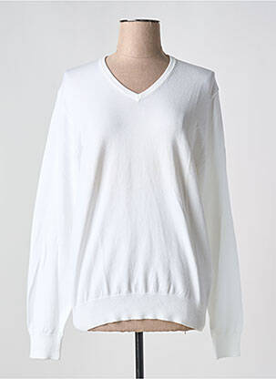 Pull col v manches longues blanc WE FASHION femme