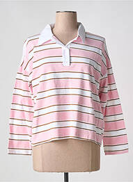 Polo manches longues manches longues rose NINETTE femme