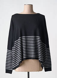 Pull col rond manches longues noir HANA SAN femme