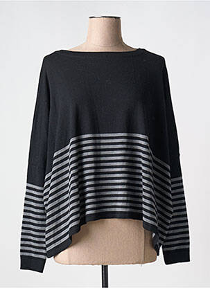 Pull col rond manches longues noir HANA SAN femme