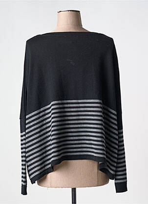 Pull col rond manches longues noir HANA SAN femme