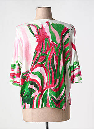 Pull col rond manches 3/4 vert ESTHEME femme