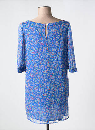 Tunique manches longues tissage crêpe bleu AGATHE & LOUISE femme