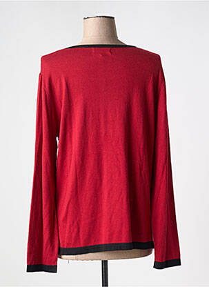 Pull coupe droite manches longues rouge SOIE POUR SOI femme