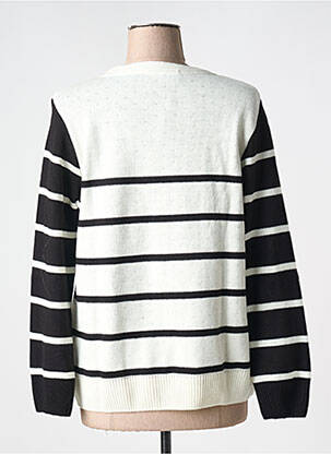 Pull coupe cintrée manches longues blanc KALISSON femme