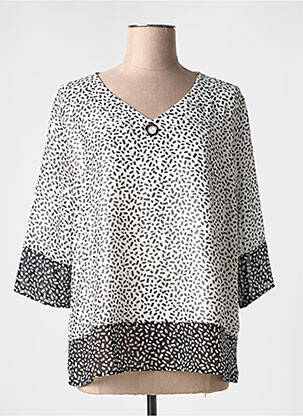Blouse imprimé fantaisie manches 3/4 noir S.QUISE femme