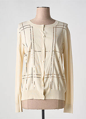 Gilet manches longues beige CHRISTINA pour femme