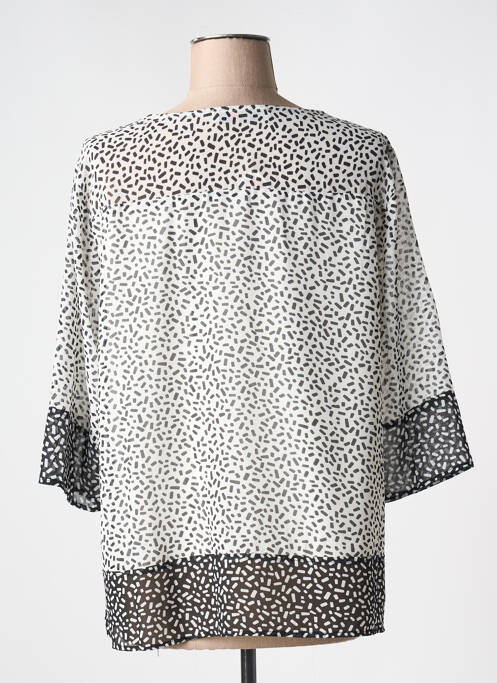 Blouse imprimé fantaisie manches 3/4 noir S.QUISE femme