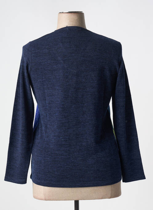 Pull coupe cintrée manches longues bleu BAGORAZ femme