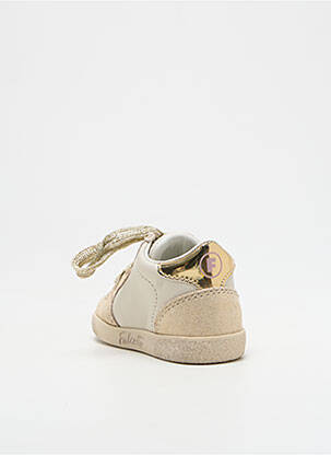 Baskets tissage satiné bout rond or FALCOTTO fille