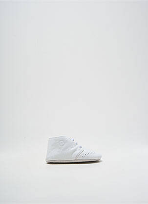 Chaussons/pantoufles matière lisse bout rond blanc FALCOTTO enfant