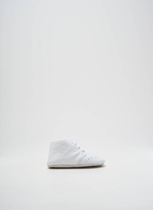 Chaussons/pantoufles matière lisse bout rond blanc FALCOTTO enfant