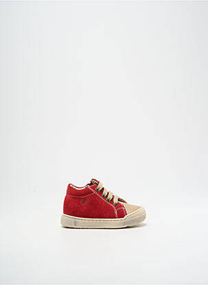 Bottillons nubuck bout rond rouge FALCOTTO garçon