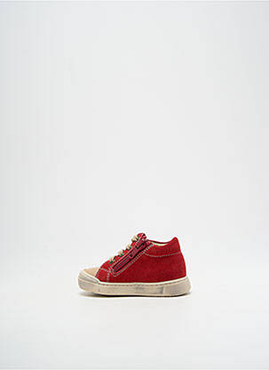 Bottillons nubuck bout rond rouge FALCOTTO garçon