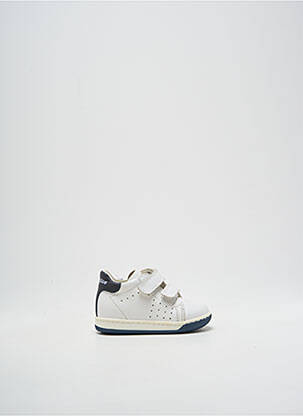 Baskets fermeture scratch bout rond blanc FALCOTTO garcon